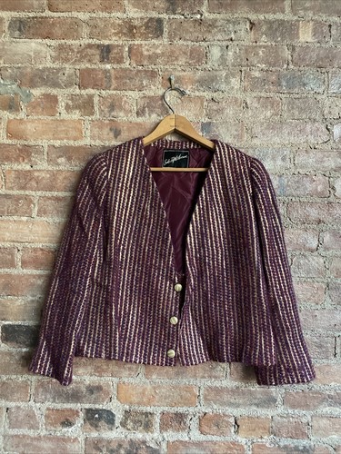 Giacca donna vintage Christian Dior for Saks taglia media marrone oro