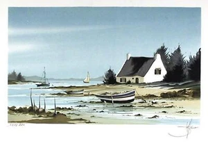 Stephane Lauro, House on Shore, Lithograph, signed and numbered in pencil - Picture 1 of 3