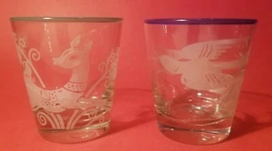 2 vasos de vidrio Libbey Animal de colección paloma/pájaro ciervo 3 1/4" - Imagen 1 de 5