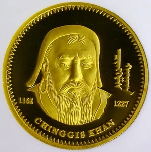 2002 Mongolia Gold 1oz Chinggis Kahn 10000 Togrog - NGC PF70 - Picture 1 of 4