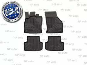 NEW LHD BLACK RUBBER FLOOR MATS CAR LINERS ALL WEATHER FOR SEAT LEON 2012-2020 - Picture 1 of 6