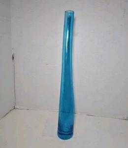 Vintage MCM Stil türkisblau große flaschenförmige Vase 19" hoch, 2,75" mit Sockel - Bild 1 von 8