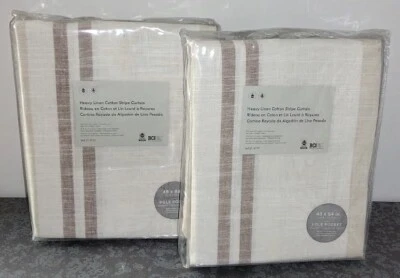 NWT West Elm Textured Luxe Stripe Linen Curtains 48" x 84" (set of 2) - Image 1 of 2