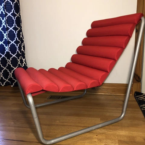 MCM Red Bauhaus Boudins Warmers lounge chair Mid Century modern Retro Cover