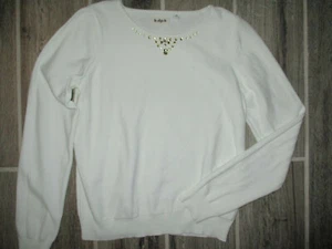 Kidpik Sweater Ivory Long Sleeve Diamond Stone Detail Girls XXL (16) - Picture 1 of 2