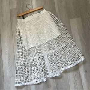 a.Knackfuss Net Skirt overlay sheer White (one size) designer avant garde runway - Picture 1 of 6