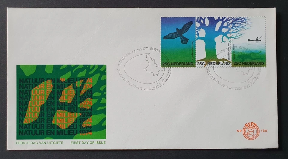 1974 NETHERLANDS NEDERLAND NATURE CONSERVATION NR 130 FDC - Image 1 of 1