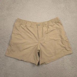 Columbia Mens XL Cargo Shorts Beige Tan Nylon Quick Dry Elastic Waist Outdoor - Picture 1 of 12