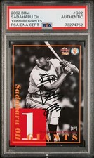 2002 BBM Limited Sadaharu Oh on card Auto G92 signed PSA Auto Authentic Giants