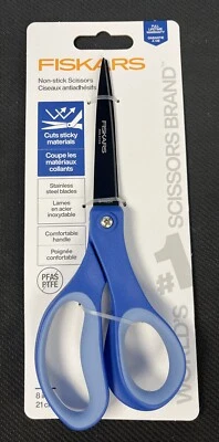 Fiskars 8 in 21 cm Straight Blue Performance Scissors Comfort Handle Non-Stick - Image 1 of 4