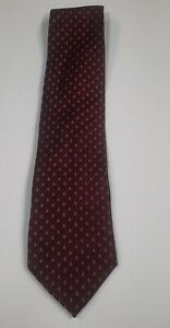 New Club Room By Charter Club Men's Maroon and Black Striped 100% Silk Neck Tie 