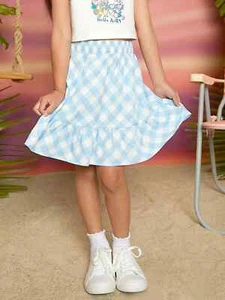 Girls Buffalo Plaid Print Ruffle Hem Skirt Matching Shirt sold Separately New - Picture 1 of 4