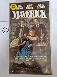 Maverick VHS Video Movie 1994 Big Box Ex Rental Mel Gibson Jodie Foster Western - Picture 1 of 4