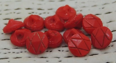 Vintage/Antique Small carved red glass buttons - Image 1 of 3