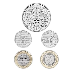UK 2023 brillanter unzirkulierter 5-teiliger Gedenkmünzsatz, König Karl III. - Bild 1 von 13
