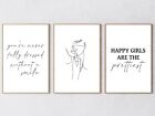 SET OF 3 A4 DRESSING ROOM PRINTS. Wall Art Poster Picture Makeup Fashion Quotes