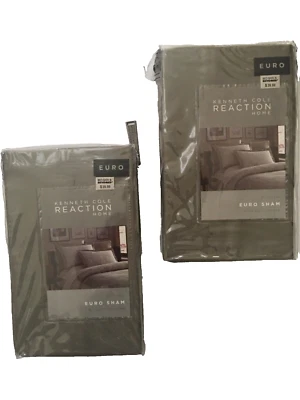 Kenneth Cole New York PYTHON Euro Pillow Shams *  Gray Brown** Set Of 2**$80 - Image 1 of 3