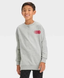 NEW NWT Boys Sz Medium / 8 Gray Crew Neck Smiley Face Sweatshirt ART CLASS - Picture 1 of 2