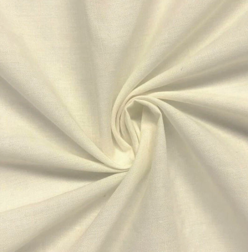 Ivory Cotton Fabric 45” Width Sold By The Yard - Image 1 of 1