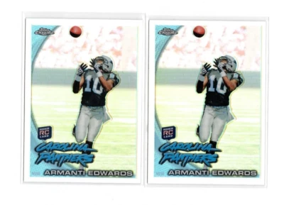 (2) 2010 TOPPS CHROME ARMANTI EDWARDS #C136 ROOKIE REFRACTOR PANTHERS APP STATE - Image 1 of 2