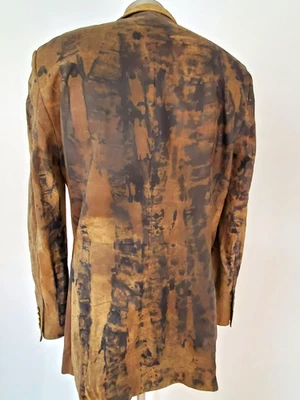 Varvatos Chaqueta Blazer Cuero Atado Negro Marrón Gris Vaquero Camuflaje Med Grande 54 Foto 1 de 4