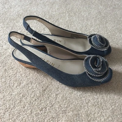Anne Klein Womens Size 7M Blue Dressy Heels with Open Toe - Image 1 of 4