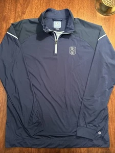 Footjoy Tempo Series 1/4 Zip Golf Pullover Light Weight Blue Mens Bogey Club BC - Picture 1 of 11