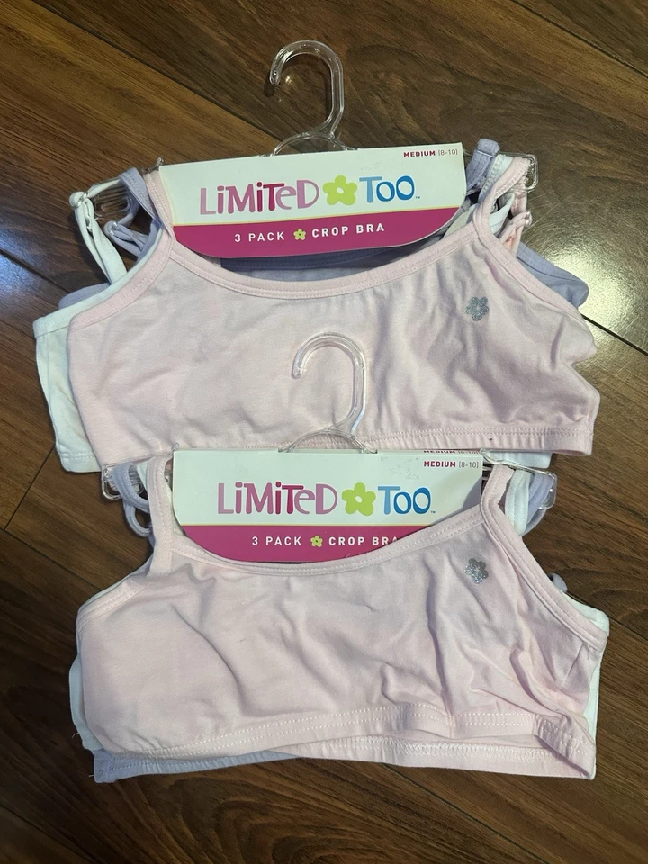 Limited Too 2-3 Packs Sujetadores de Entrenamiento Niñas Talla Mediana (8-10) Lote 6 Total Foto 1 de 2