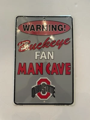 Ohio State Buckeyes Fan Man Cave 8"x12" Metal Sign Game Dorm Room Fan NEW - Image 1 of 2