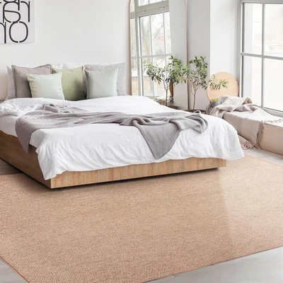 Alfombras 5X7 para sala de estar alfombra de yute sintético lavable alfombras de dormitorio modernas Foto 1 de 4