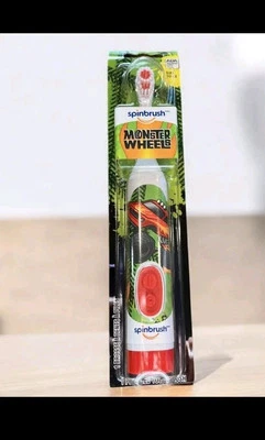 Cepillo giratorio Monster Truck cepillo de dientes eléctrico para niños, alimentado por batería, cerdas suaves Foto 1 de 2