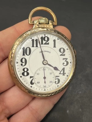 1922 ILLINOIS BUNN SPECIAL 23J 16s RAILROAD POCKET WATCH - WORKING - Image 1 of 4