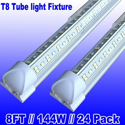 PACK DE 24 LUCES LED de tienda de 8 pies 144 W accesorio 8 pies T8 8' bombillas de tubo LED 6500 K Foto 1 de 4