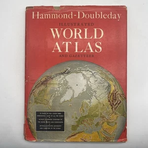 Hammond Doubleday World Atlas 1956 Vintage Hardcover With Dust Jacket - Picture 1 of 4
