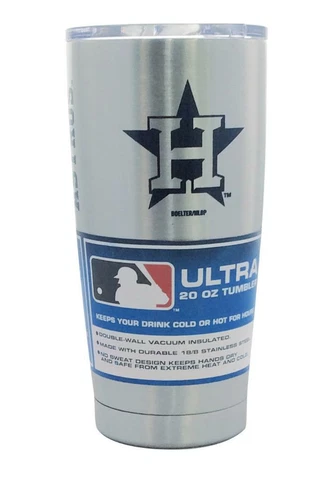 Houston Astros Silver 20oz Ultra Travel Tumbler [NEW] MLB Cup Mug Coffee Tea Cover