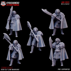 x10 High Elf Lion Warriors - Kyoushuneko Miniatures Tabletop Wargaming