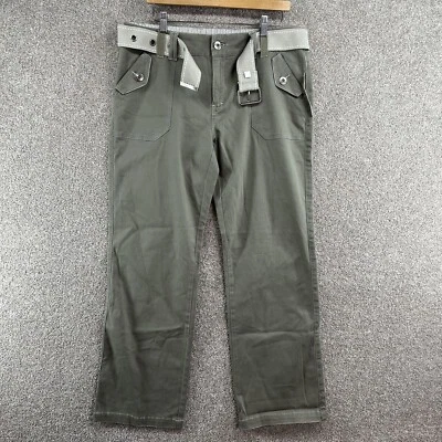 Apt 9. Женские брюки размер 14 серый подпоясанный глубокие карманы середины подъема прямой ноги - Изображение 1 из 4