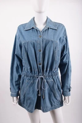 Abrigo Chaqueta Anne Klein Denim Vintage Mujer Talla M Azul Cordón Foto 1 de 4