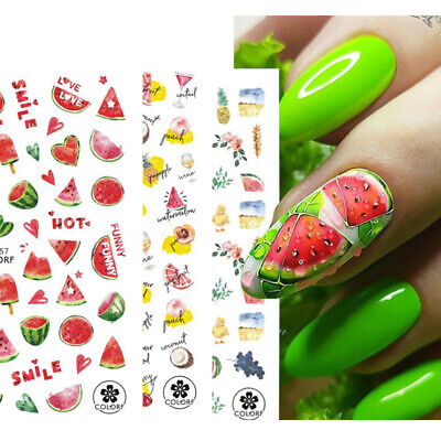 Fruit Stickers Ongles 3D Ongle Autocollant Ongle Décorations Ongle Art Ins .J • 1.82€