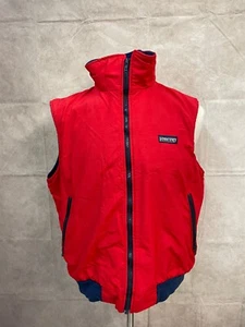 Lands' End Men's Full Zip Red Vest Blue Fleece Lined - Picture 1 of 10