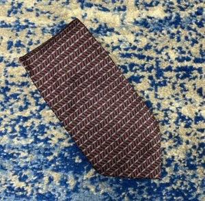 Corbata Zigurat Borgoña Azul Gris Negra Geométrica Cosida a Mano 100% Seda - Imagen 1 de 7