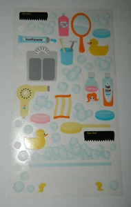 STICKOPOTAMUS Foglio di BAGNO TEMPO Vasca Bolle Sapone Anatra Specchio Pettine ADESIVI - Foto 1 di 3