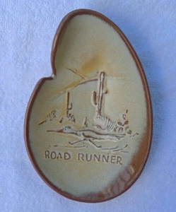 VTG Frankoma Pottery Ashtray Trinket Lily Pad Dish Road Runner Brown #466. - Picture 1 of 5