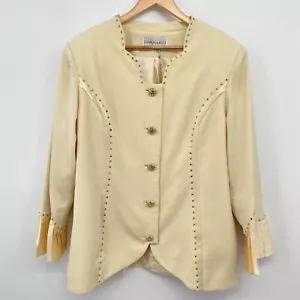 Donna Vinci Blazer Jacket Size 18 Rhinestones Gold Buttons Statement New XL 1X - Picture 1 of 12