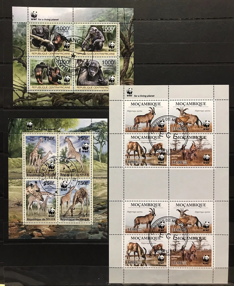 3x Mozambique - Niger - CAR - WWF / Animals / Nature - CTO - Z22 - Image 1 of 1