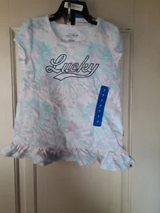 Lucky Brand Girls Top & Shorts Size 7 NEW WITH TAGS - Picture 1 of 3