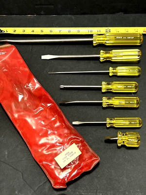 6 Irwin Screwdrivers 4000-4, 400-3, 400-4, 400-6 & 400-C-6 Vintage Case USA NOS - Image 1 of 4