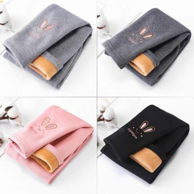Baby Girls Leggings Thick Winter Warm Pants Kid Girl Plus Velvet Leggings Pants - Image 1 of 4