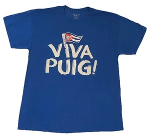 Vintage Los Angeles LA Dodgers "Viva Puig" Yasiel "Puig Knows" SGA Promo Shirt L - Picture 1 of 4