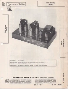 1962 EICO HF-86 STEREO AMPLIFIER SERVICE MANUAL PHOTOFACT SCHEMATIC TUBE AMP FIX - Bild 1 von 1